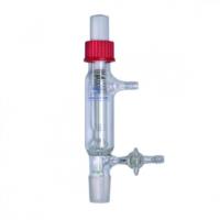 Safety / overpressure valves, with spring loaded spherical ground joint seal, with stopcock