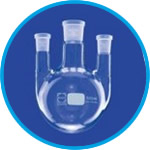 Three neck round bottom flasks, side necks parallel, DURAN®