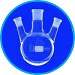 Three-neck round-bottom flasks, side necks angled, DURAN®