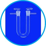 Drying tubes, U-shaped, DURAN® tubing, with interchangeable ground joint stopcocks